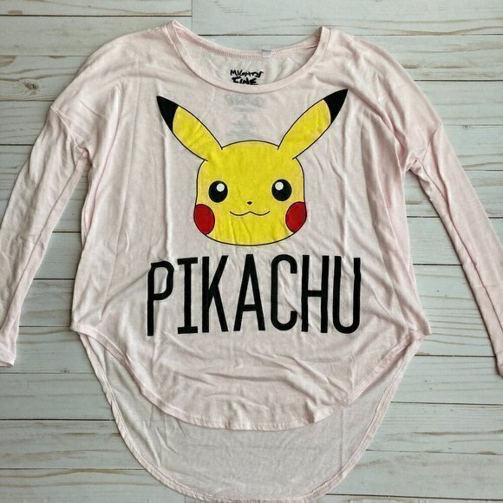 Mighty Fine Blush Pink Pikachu Graphic Tee (Sz S)